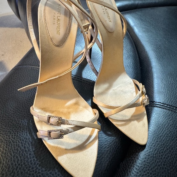 Saint Laurent Satin Crystal Embellishment Heels - Picture 4 of 6